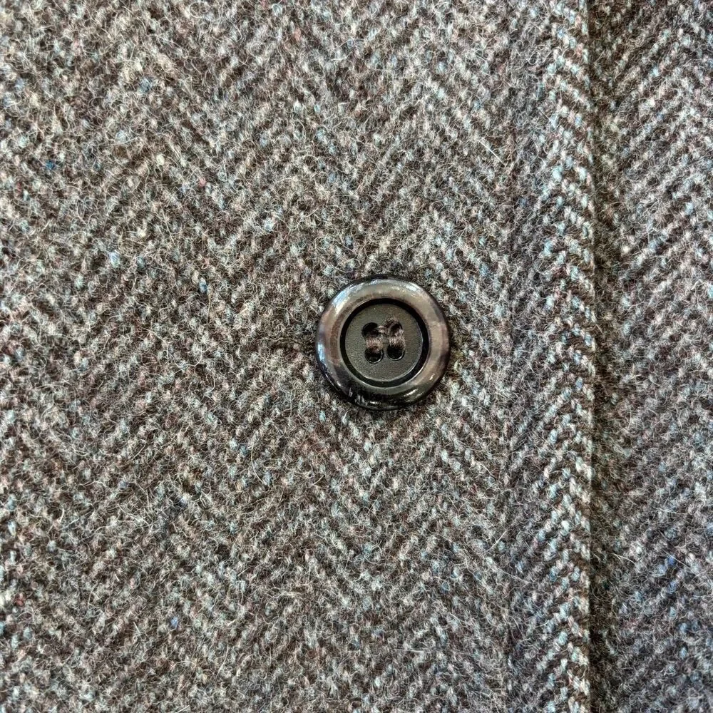 Vintage Jill Jr Womens Herringbone Wool Coat Size M/L 60s Union Made USA Classic - Picture 8 of 16